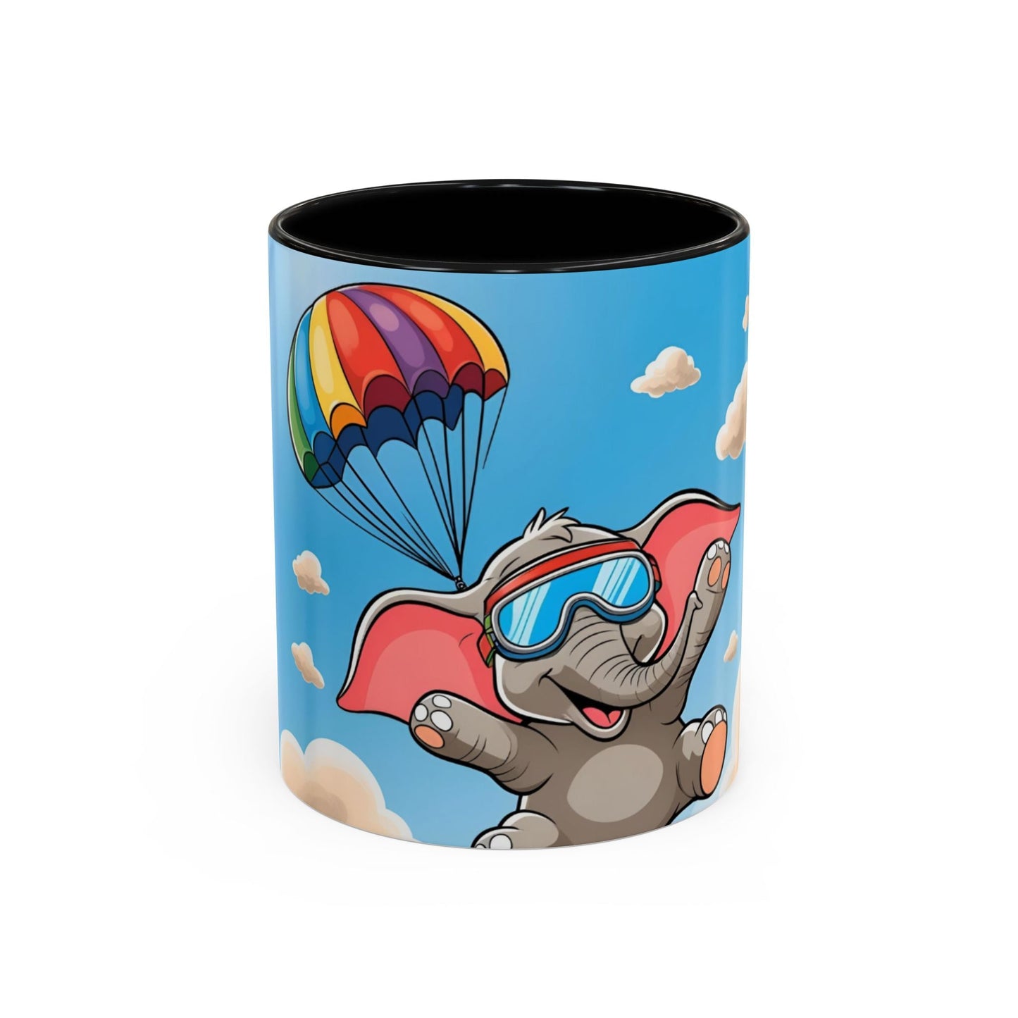 Copy of Playful Parachuting Elephant Coffee Mug – Fun Gift for Kids, Joyful Home Decor, Quirky Birthday Present, Whimsical Beverage Container