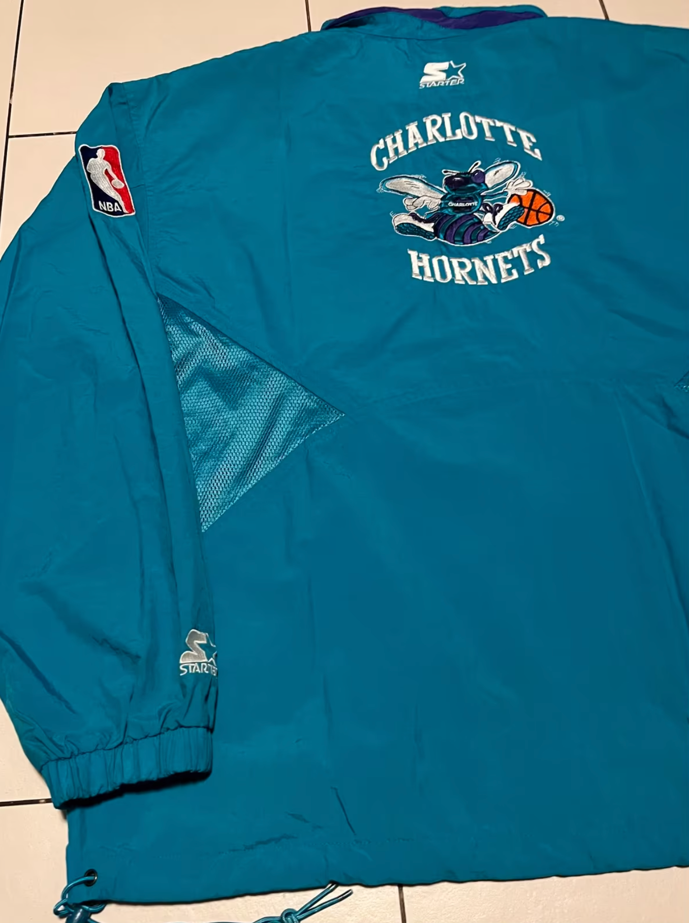 Vintage Starter Windbreaker Charlotte Hornets XL NBA