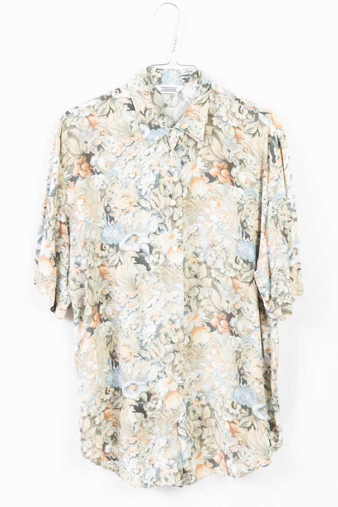 Vintage Kurzarm Bluse -M-