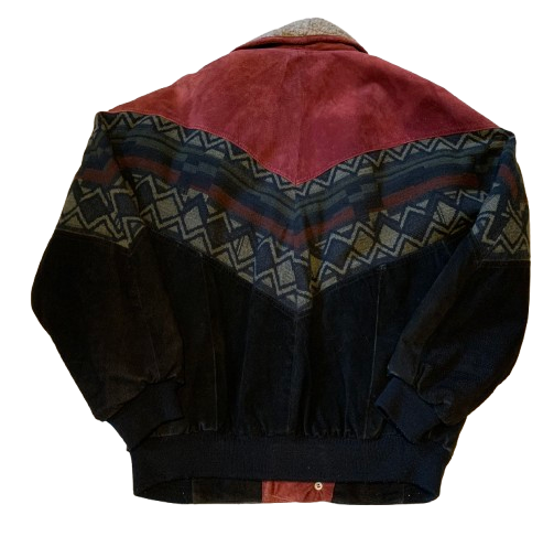 Vintage Jacke L 46 Sherpa Ethno Aztec Bomberjacke Blouson 80s 90s