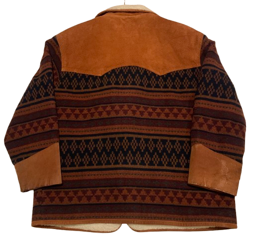 Vintage Jacke L Sherpa Ethno Aztec Kult Kurzmantel