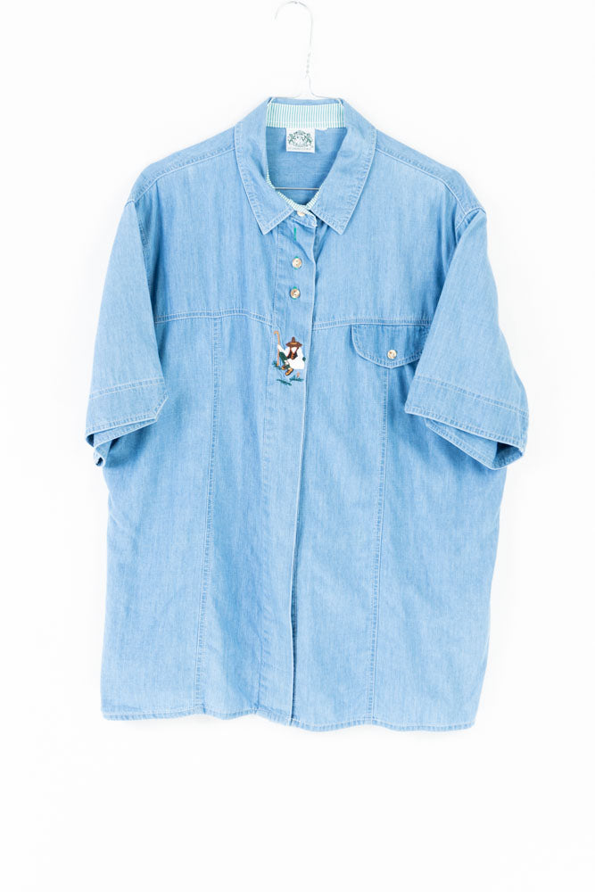 Folklore Denim Bluse -L-
