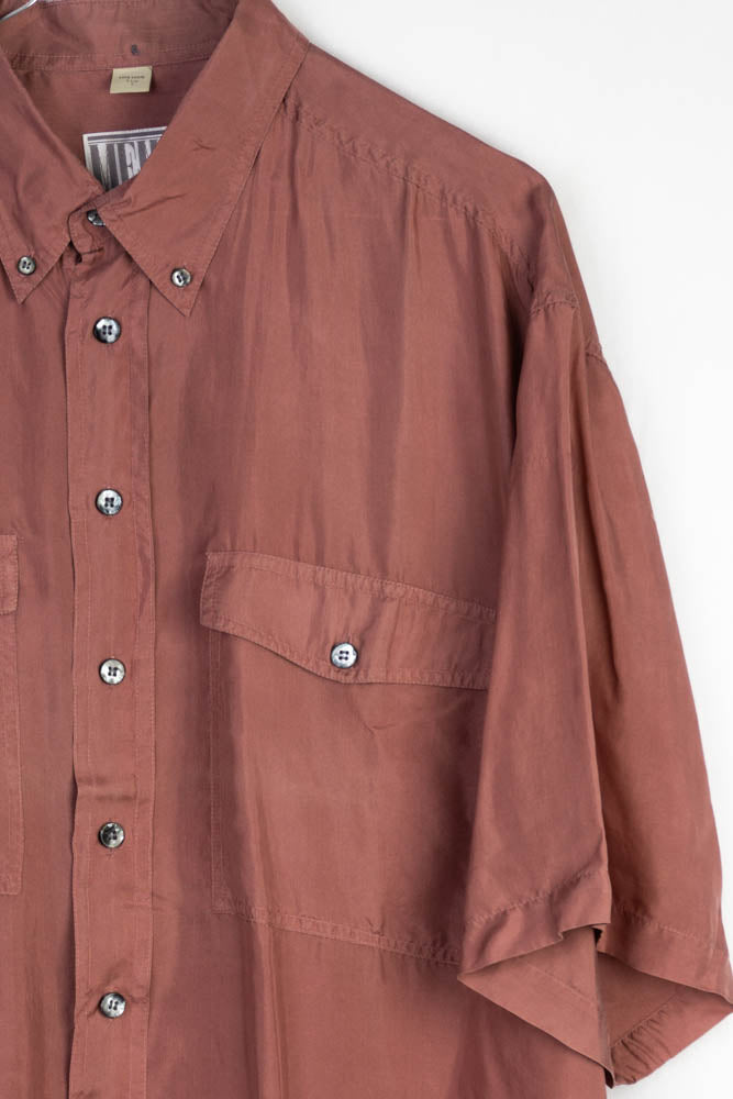 Vintage Hemd Seide -L-