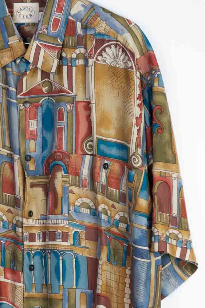 Vintage Hemd Seide -L-