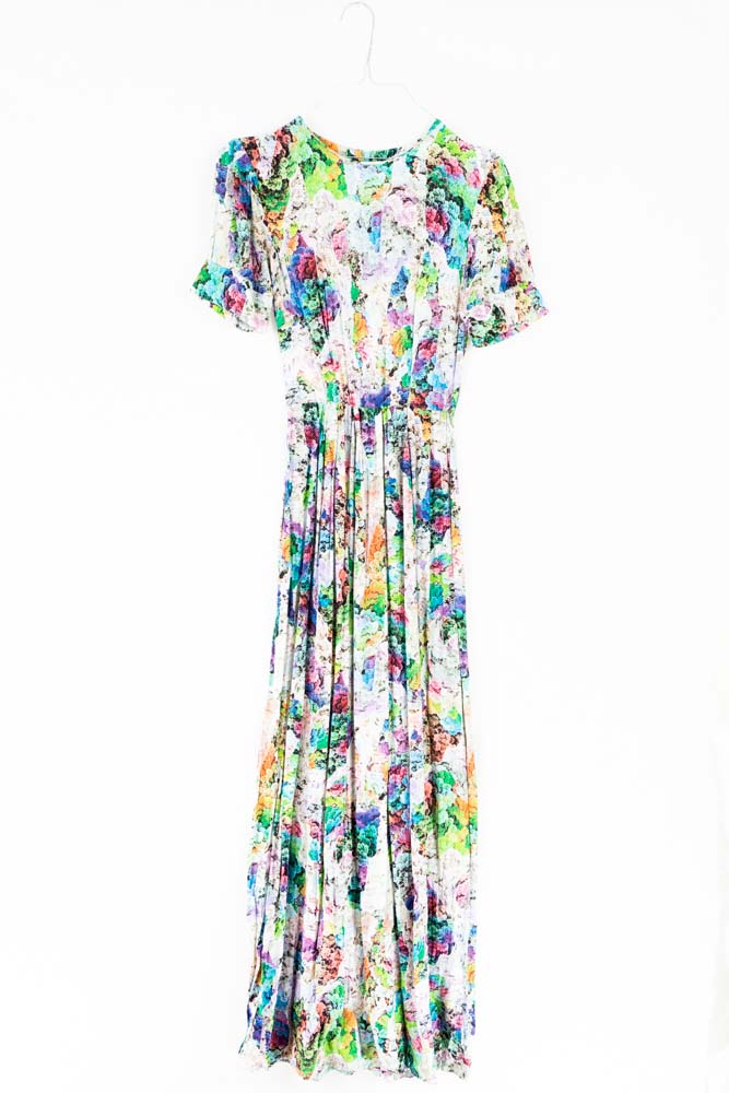 Vintage Flower Maxi Kleid -S-