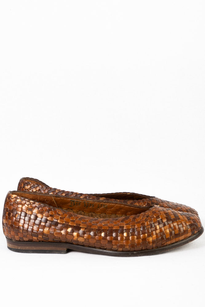 Vintage Flechtleder Schuhe -37,5-