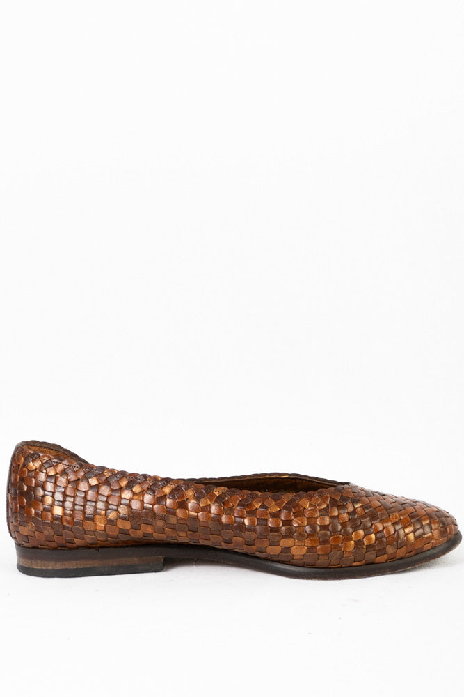 Vintage Flechtleder Schuhe -37,5-