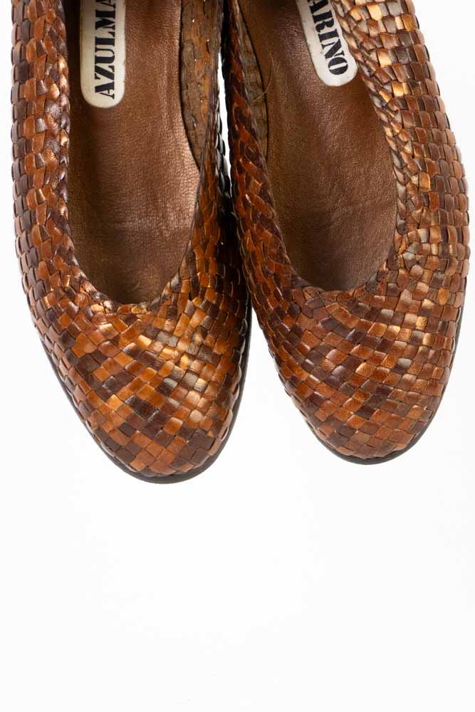 Vintage Flechtleder Schuhe -37,5-