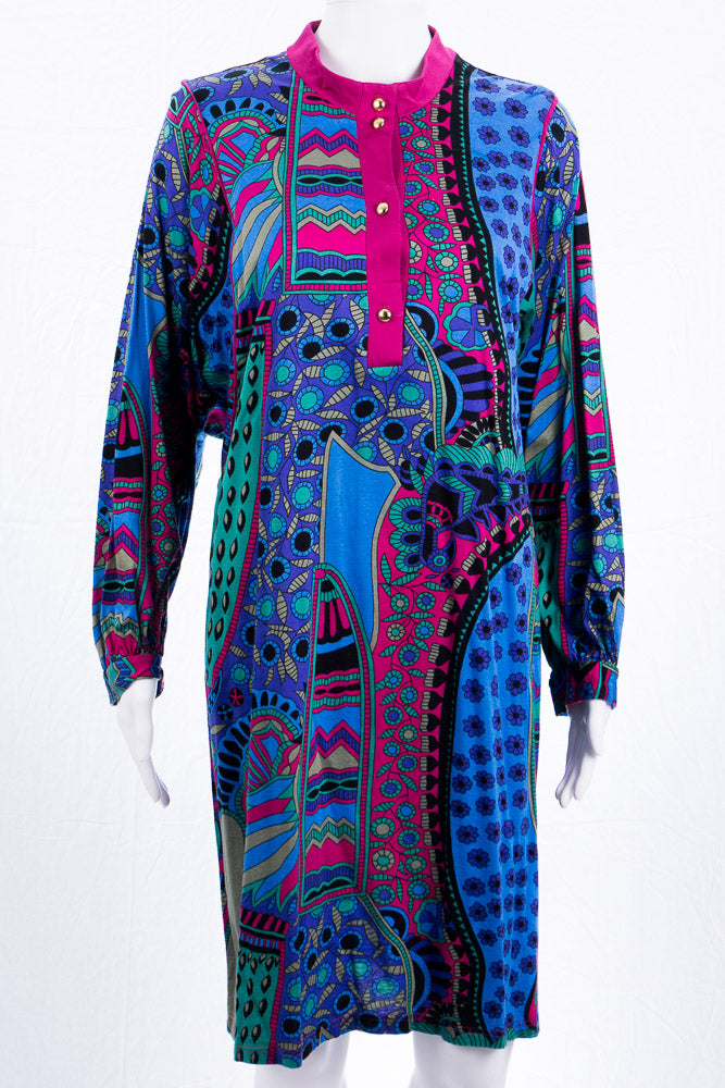 Maxi Kleid mit psychedelic Print - Miss Claire