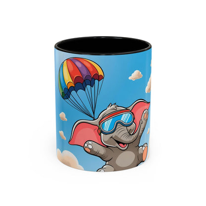 Verspielte Elefanten Tasse personalisierter Kaffeebecher - tolles Geschenk für Kinder, skurriles Geburtstagsgeschenk, Getränkebehälter Tiermotiv