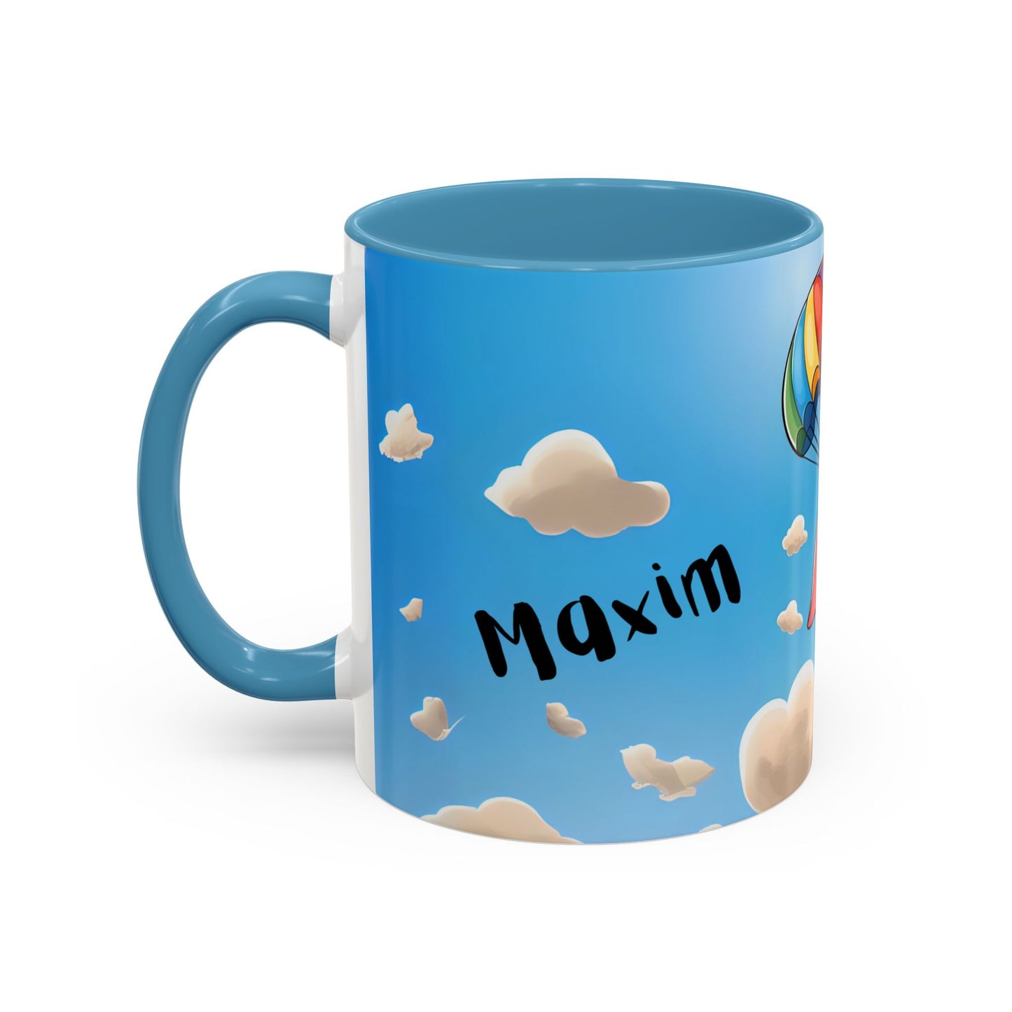 Verspielte Fallschirm-Elefanten-Kaffeetasse –personalisiertes Geschenk für Kinder, fröhliche Wohnaccessoires, originelles Geburtstagsgeschenk, Getränkebehälter