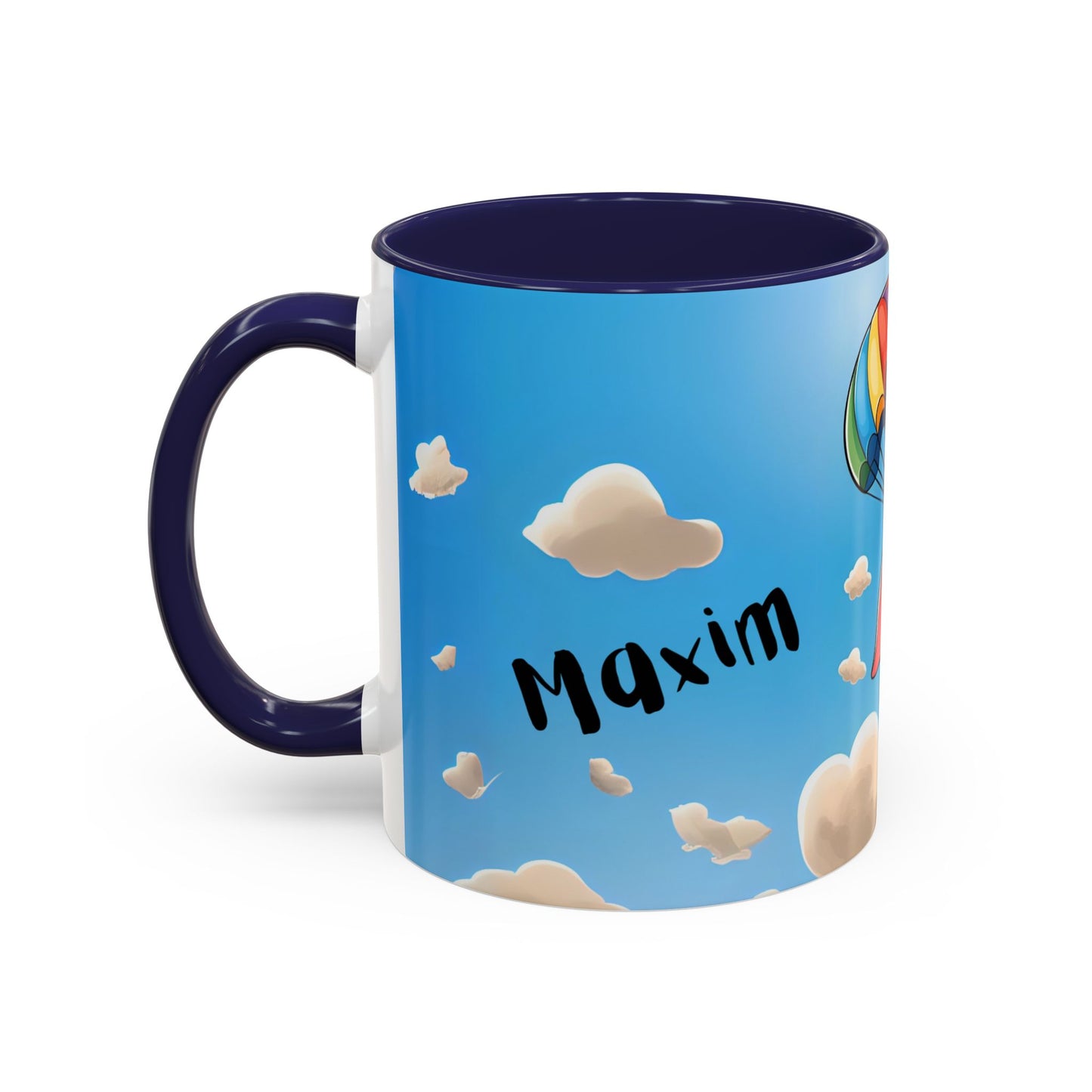 Verspielte Fallschirm-Elefanten-Kaffeetasse –personalisiertes Geschenk für Kinder, fröhliche Wohnaccessoires, originelles Geburtstagsgeschenk, Getränkebehälter