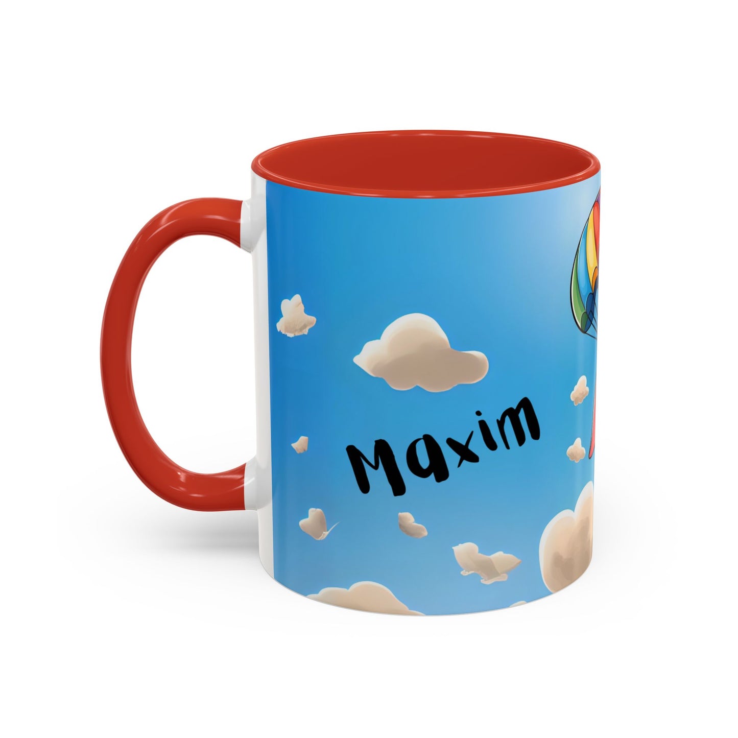 Verspielte Fallschirm-Elefanten-Kaffeetasse –personalisiertes Geschenk für Kinder, fröhliche Wohnaccessoires, originelles Geburtstagsgeschenk, Getränkebehälter
