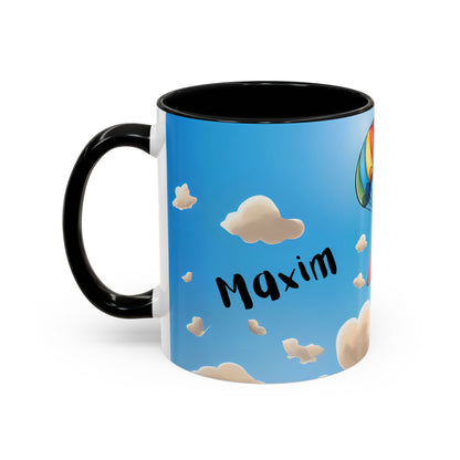 Verspielte Fallschirm-Elefanten-Kaffeetasse –personalisiertes Geschenk für Kinder, fröhliche Wohnaccessoires, originelles Geburtstagsgeschenk, Getränkebehälter