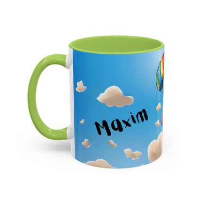 Verspielte Fallschirm-Elefanten-Kaffeetasse –personalisiertes Geschenk für Kinder, fröhliche Wohnaccessoires, originelles Geburtstagsgeschenk, Getränkebehälter