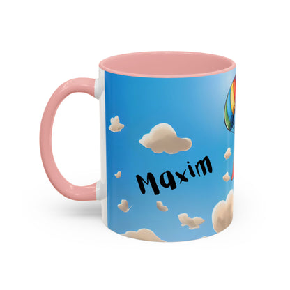 Verspielte Fallschirm-Elefanten-Kaffeetasse –personalisiertes Geschenk für Kinder, fröhliche Wohnaccessoires, originelles Geburtstagsgeschenk, Getränkebehälter