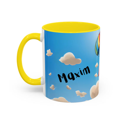 Verspielte Fallschirm-Elefanten-Kaffeetasse –personalisiertes Geschenk für Kinder, fröhliche Wohnaccessoires, originelles Geburtstagsgeschenk, Getränkebehälter