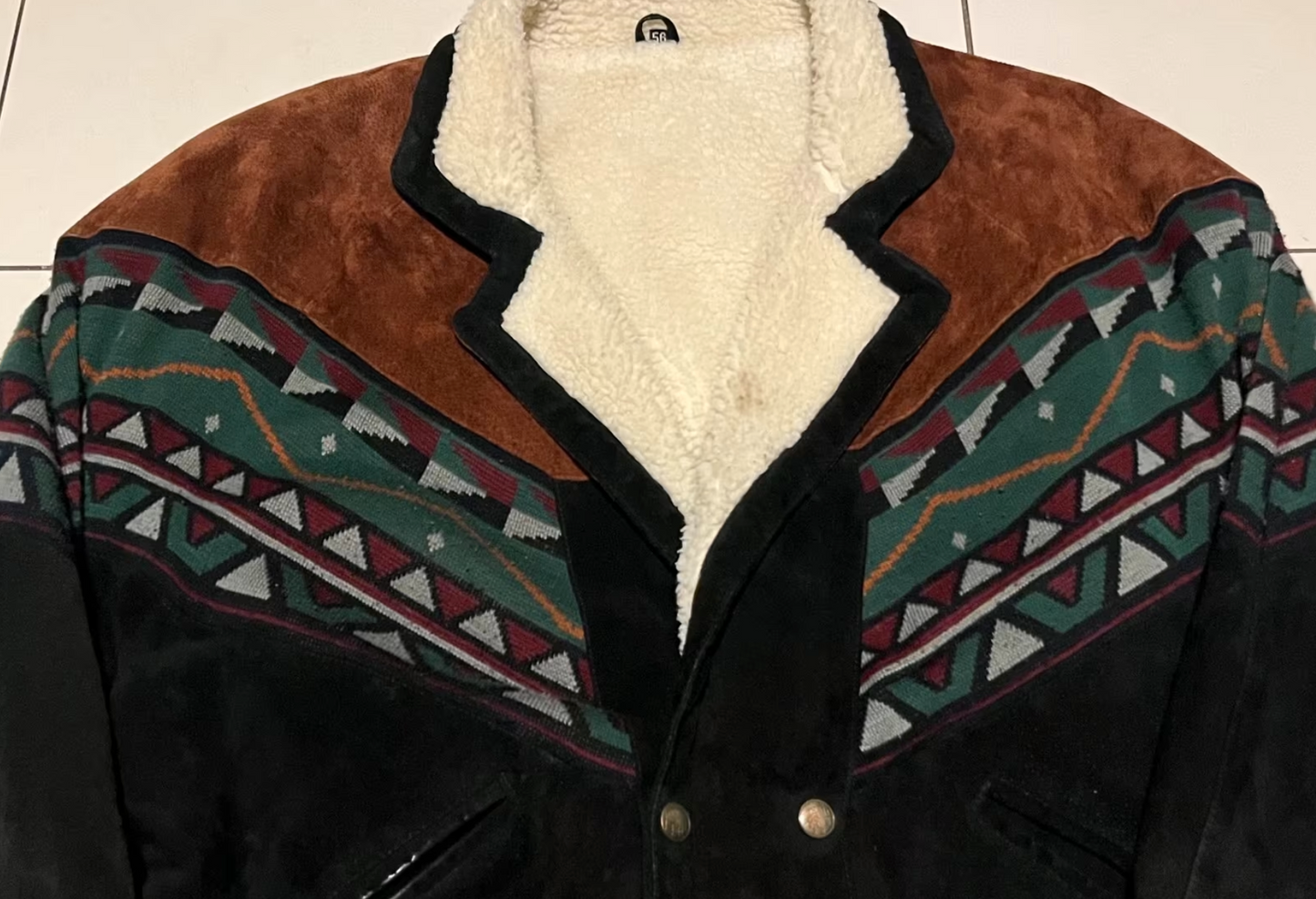 Vintage Jacke -XL- Ethno Aztek Bomber