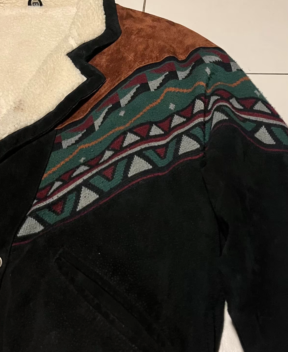 Vintage Jacke -XL- Ethno Aztek Bomber