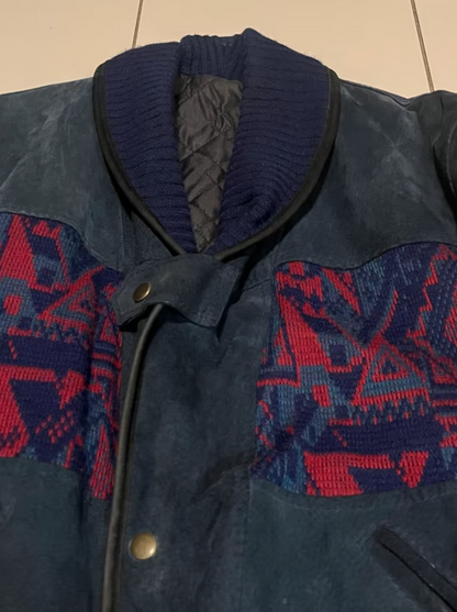 Vintage Jacke -L- Ethno Aztek Bomber Blouson