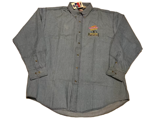 Vintage Green Bay Packers Jeanshemd -M-