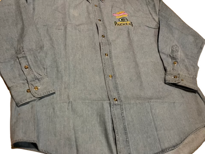 Vintage Green Bay Packers Jeanshemd -M-