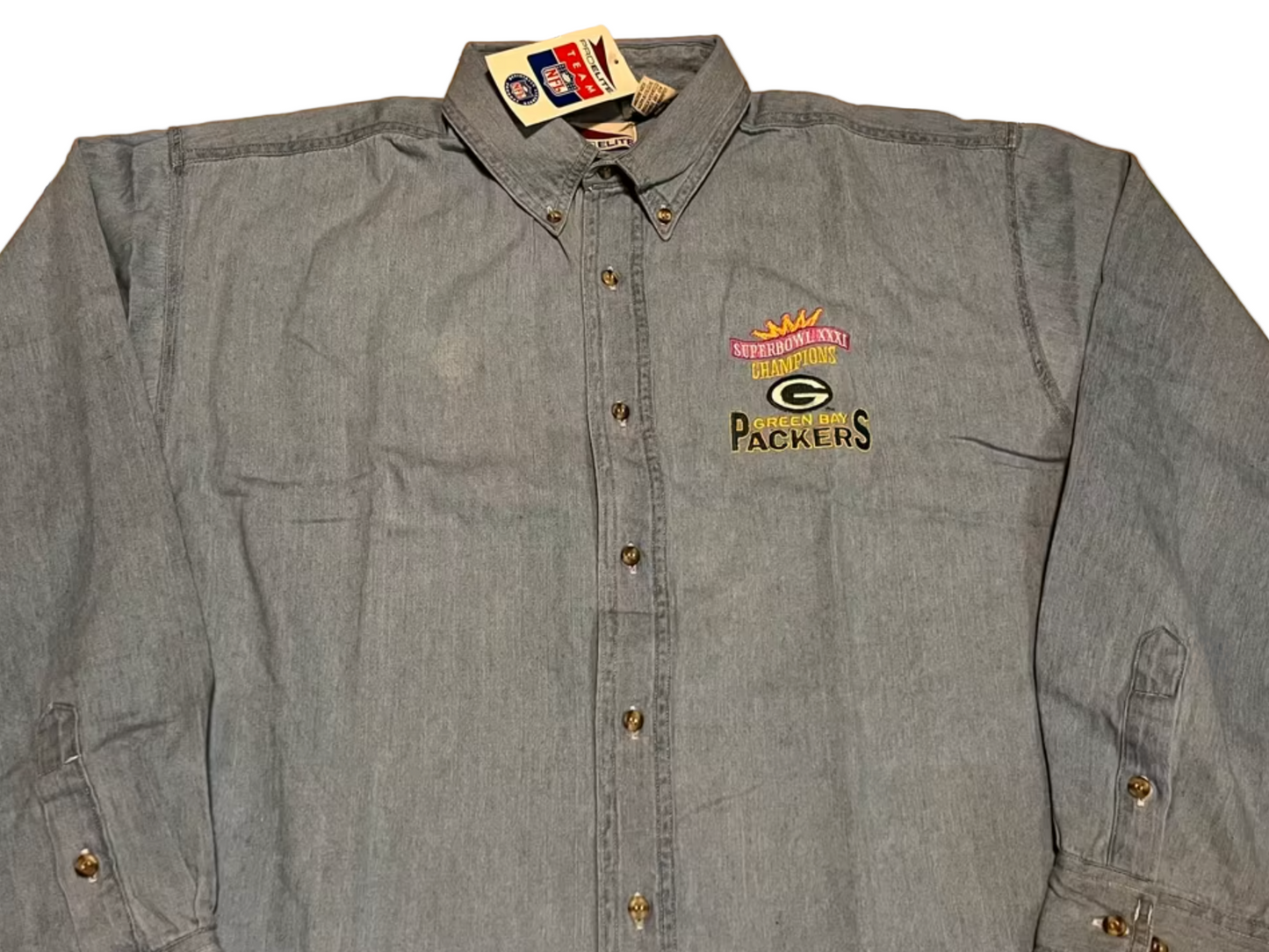 Vintage Green Bay Packers Jeanshemd -M-