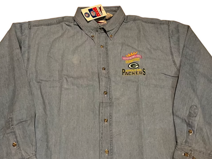 Vintage Green Bay Packers Jeanshemd -M-