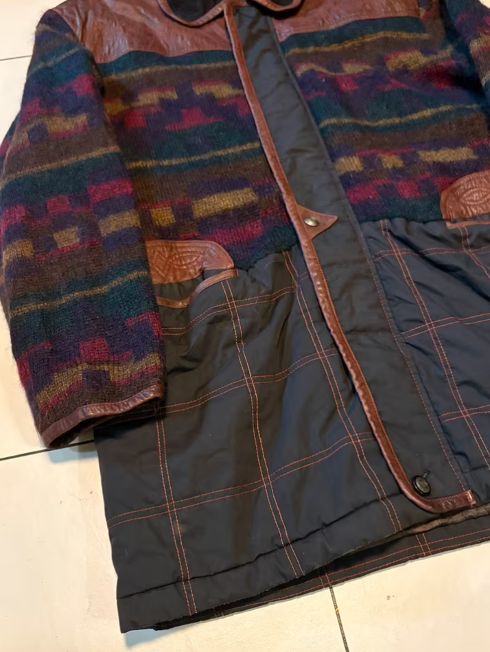 Vintage Jacke L Kurzmantel Aztek Ethno