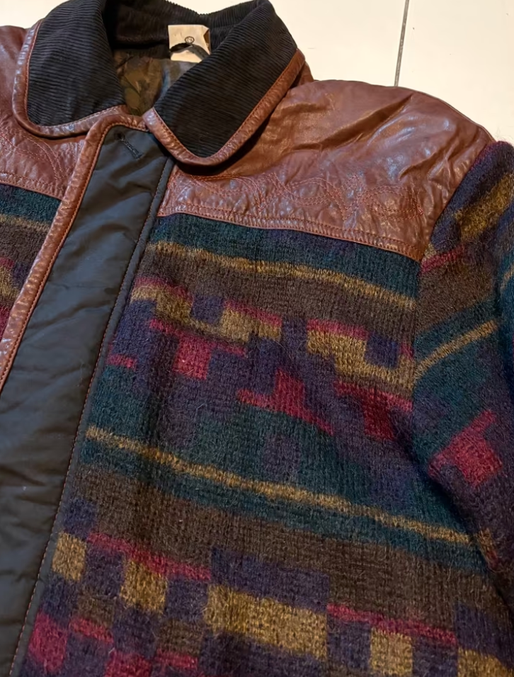 Vintage Jacke L Kurzmantel Aztek Ethno