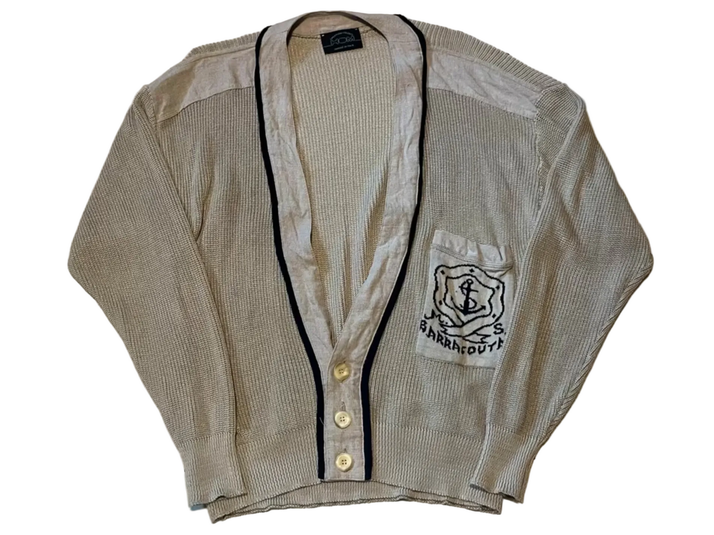 Vintage Hom Strickjacke L 52 beige Cardigan