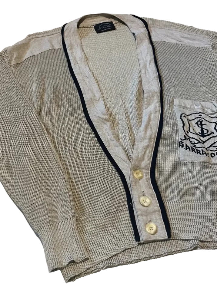 Vintage Hom Strickjacke L 52 beige Cardigan