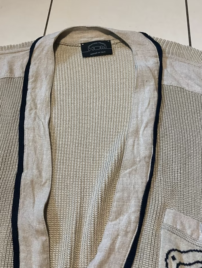 Vintage Hom Strickjacke L 52 beige Cardigan
