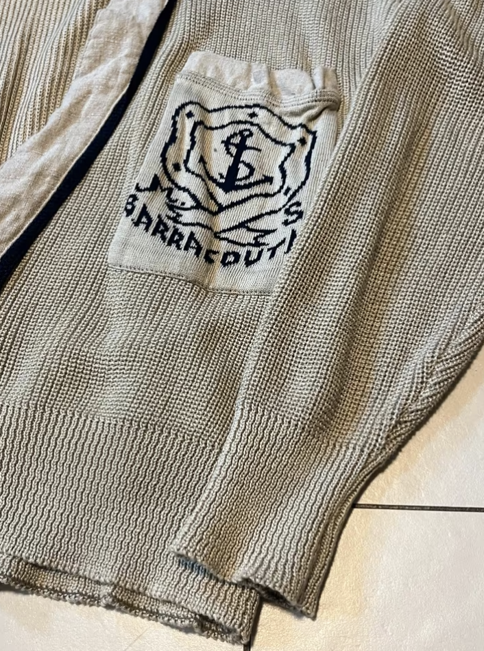 Vintage Hom Strickjacke L 52 beige Cardigan