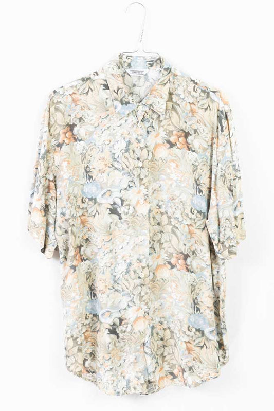 Vintage Kurzarm Bluse -M-