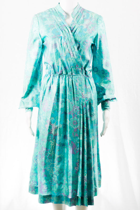 60er Jahre Vintage Seiden Kleid -S-