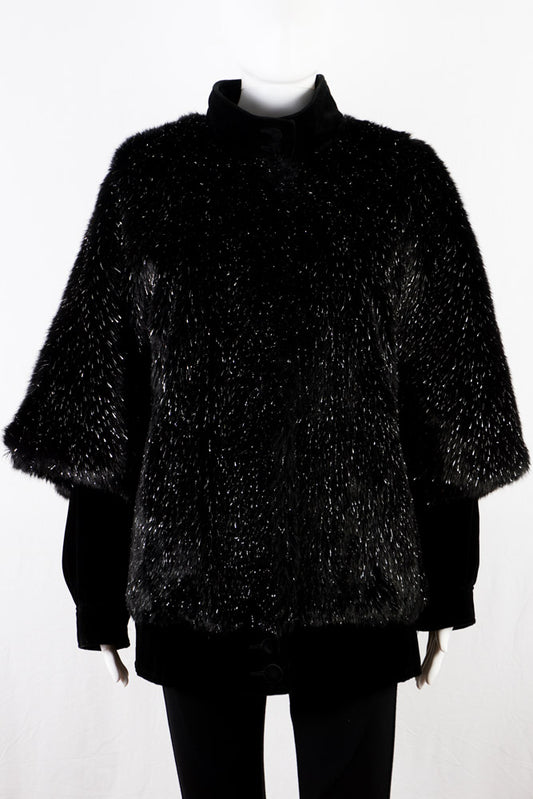 Vintage Kunstpelz Jacke -M-
