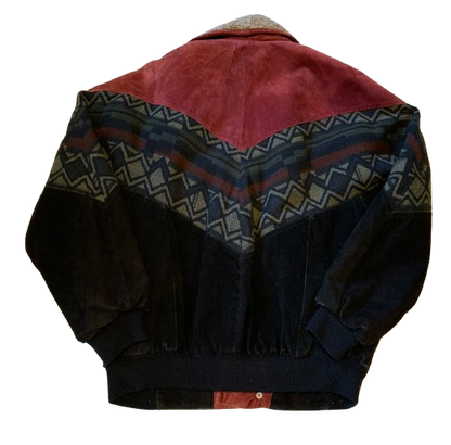 Vintage Jacke L 46 Sherpa Ethno Aztec Bomberjacke Blouson 80s 90s
