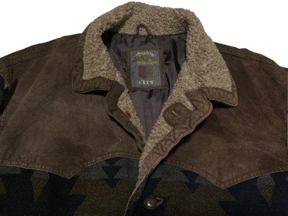 Vintage Jacke L 52 Sherpa Ethno Aztec Bomberjacke Blouson