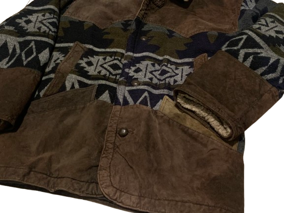 Vintage Jacke L 52 Sherpa Ethno Aztec Bomberjacke Blouson