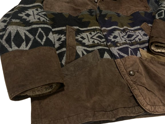 Vintage Jacke L 52 Sherpa Ethno Aztec Bomberjacke Blouson