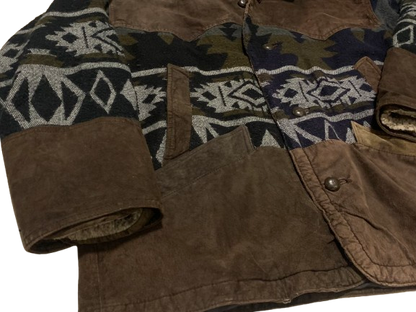 Vintage Jacke L 52 Sherpa Ethno Aztec Bomberjacke Blouson