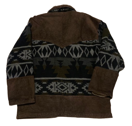 Vintage Jacke L 52 Sherpa Ethno Aztec Bomberjacke Blouson