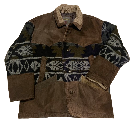 Vintage Jacke L 52 Sherpa Ethno Aztec Bomberjacke Blouson