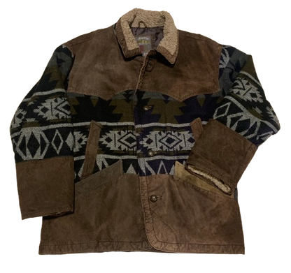 Vintage Jacke L 52 Sherpa Ethno Aztec Bomberjacke Blouson