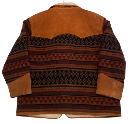 Vintage Jacke L Sherpa Ethno Aztec Kult Kurzmantel