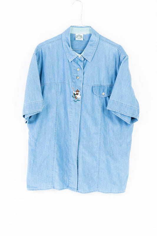 Folklore Denim Bluse -L-