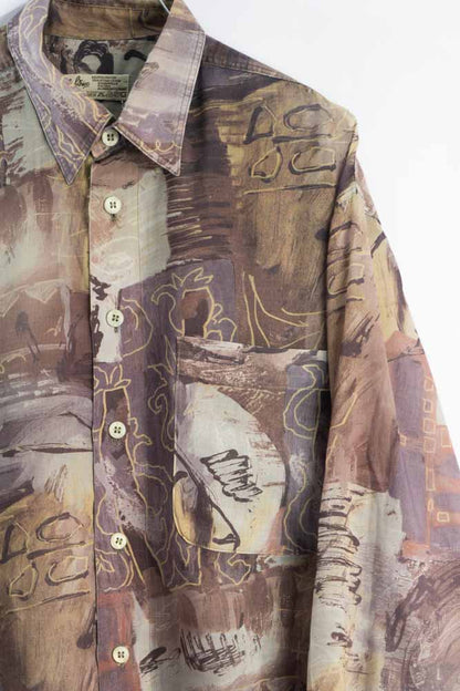 Vintage Hemd mit Art Print -L-