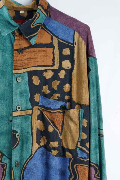 Vintage Hemd mit Art Print -L-