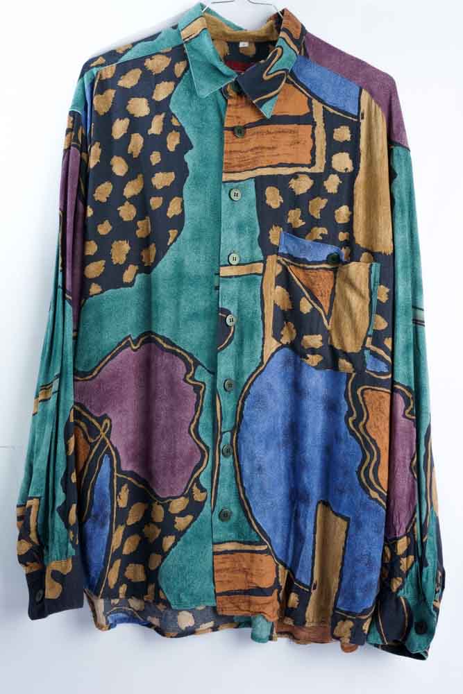 Vintage Hemd mit Art Print -L-